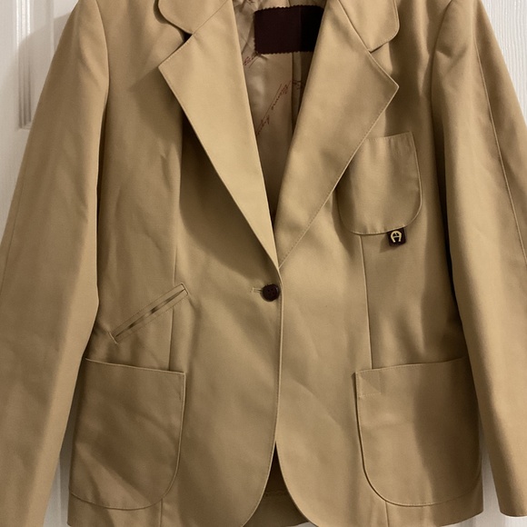 Women’s Vintage Etienne Aigner Khaki Equestrian Jacket, Size 14 - Picture 4 of 8
